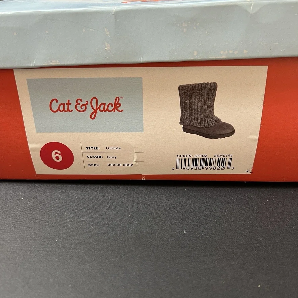 Cat & Jack Orinda Fashion Boots Girls' Size 6 Gray 093 09 9822 New